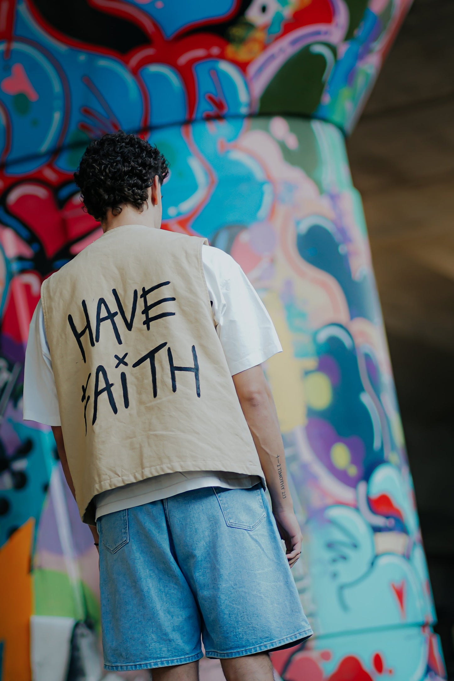 Minimal written design on vest or jacket