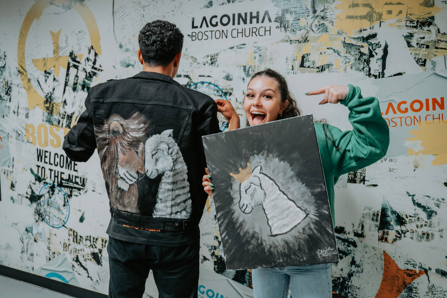 Black Trucker Jacket + Custom Painting