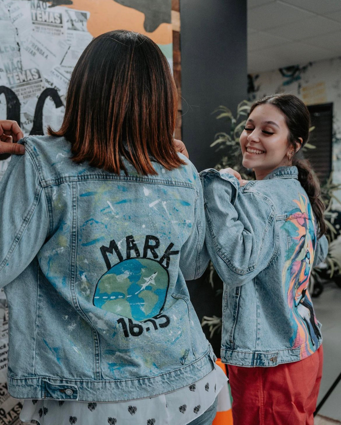 Light Denim Jacket +  Custom Painting